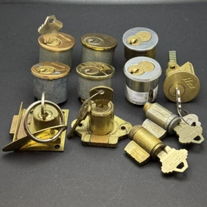 Vintage Konvolut 11 Einsteckzylinderschlösser Schlage Best ILCO Crews unbeschriftet - Bild 1 von 24