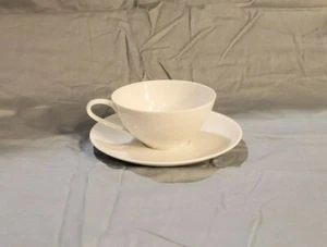 Vintage Noritake Savoy 5825 White Flat Tea Cup w/ Saucer MCM REPLACEMENTS - Picture 1 of 7