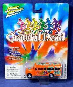 GRATEFUL DEAD Johnny Lightning Car 1956 CHEVY BUS Orange SKELETON LOGO Graphics - Picture 1 of 7