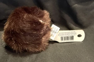 Charm Faux Fur Fluffy Pom pom Key Chain Ball Bag Car Pendant Keyring Brown - Picture 1 of 2
