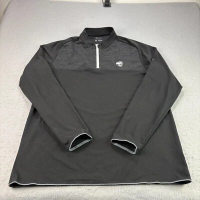 Atlanta Hawks Sweatshirt Mens 2XLT Tall Black Adidas 1/4 Zip Pullover NBA - Image 1 of 4