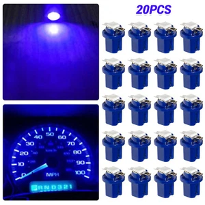 20PCS T5 LED CAR INSTRUMENT GAUGE DASH LIGHT BULB INTERIOR INDICATOR LAMP BLUE - Picture 1 of 7