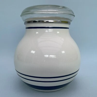 Vintage Ikea Enamel Storage Jar/Canister - Glass Lid Retro Kitchen - Image 1 of 4