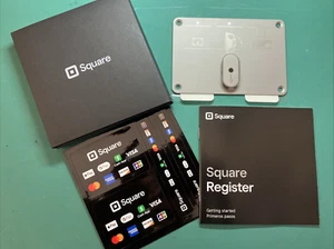 Square POS Register Mounting Plate w/Adhesive Strips. Plus Pay Info Stickers NEW - Picture 1 of 10