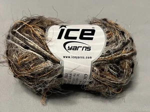 Yarn, ICE Eyelash Yarn 50g of Black, Gray, Burnt Orange. Eyelash & Ribbon, New. - Picture 1 of 3
