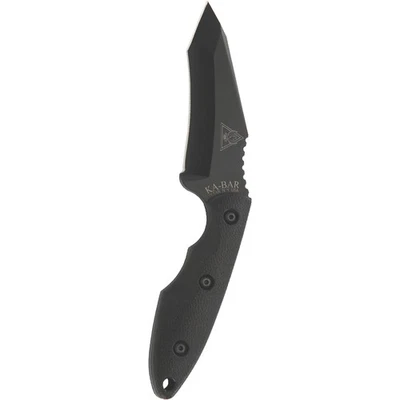KA-BAR 3.563" Fixed Blade TDI/Hinderer Hell Fire Knife w/ Sheath and Clip- Black - Image 1 of 2