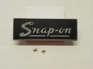 Vintage Snap-On Tool Box Metal Plate Emblem Logo Badge 2 Stud 2 Fasteners - Picture 1 of 15