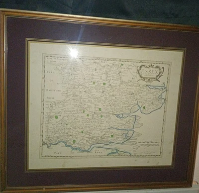 Original Antique Map of Essex UK By Robert Morden. 1700-1799 - Image 1 of 4