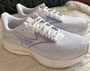 Zapatos para correr Mizuno Wave Rider 29 para mujer talla 8 blancos azules islandeses usados en excelente estado - Imagen 1 de 8