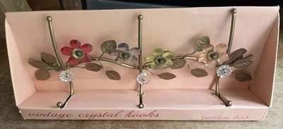 Stunning Bombay Duck Set Of 3 Floral Flower Detailed Coat Hook Never Been Hung - Image 1 of 4
