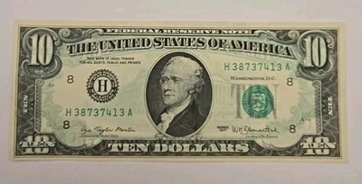 Series 1977 $10 Dollar Bill Federal Reserve Note H St. Louis, MO - Image 1 of 4