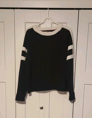 Suéter Tommy Hilfiger para mujer blanco y negro talla XL Foto 1 de 4