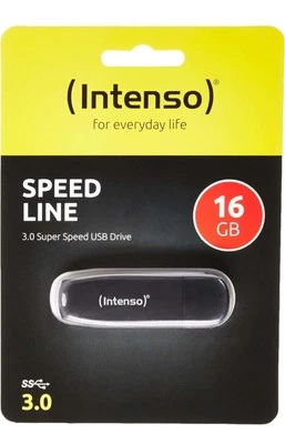 Intenso Speed Line 16GB USB Stick Highspeed USB 3.2 schwarz 16 GB 3533470 NEU - Bild 1 von 4