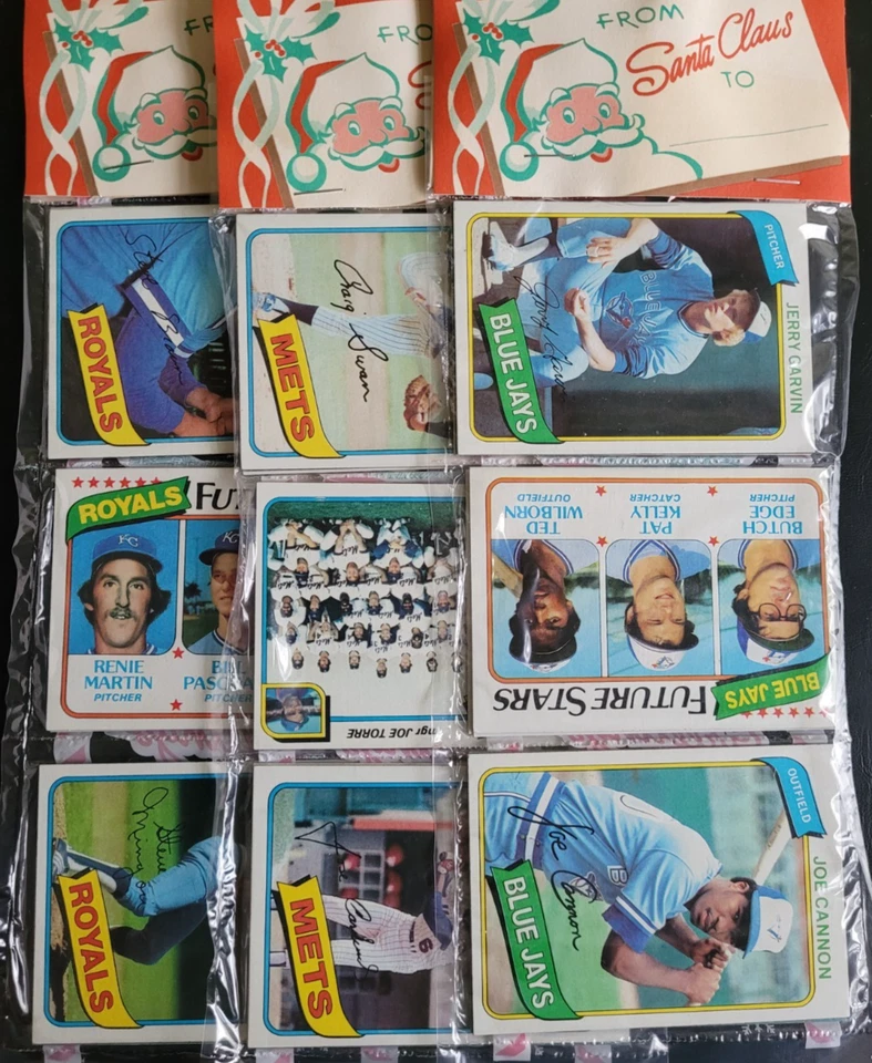 3 X 1980 Topps Holiday Baseball Card Rack Pack Lot (J-249) - Image 1 of 1
