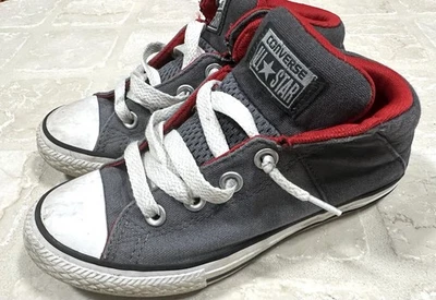 匡威 Converse All Star 鞋码 1.5 Y Youth Chuck Taylor 灰色高帮运动鞋 — 第 1/3 张图片