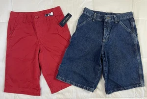 Lot of 2 Faded Glory & Wrangler Boys Jean Shorts Red & Blue Cargo Chino Size 10 - Picture 1 of 16