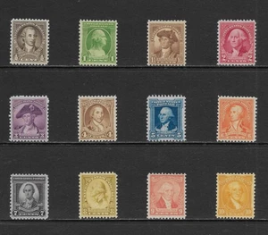 U.S. SCOTT 704 - 715 MH SET - 1932 WASHINGTON BICENTENNIAL ISSUE - Picture 1 of 2