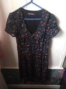 Love Label Black Patterned Dress Size 10 - Picture 1 of 7