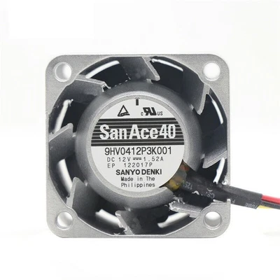 Sanyo Denki 9HV0412P3K001 12V 1.50A 40*40*28MM 4-wire Aluminum Frame Cooling Fan - Image 1 of 4
