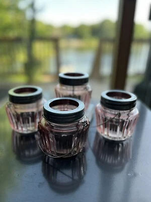 4 Mason Jar Tea Light Candle Holders Rustic Farmhouse Set of 4 Candles Included - Image 1 of 4