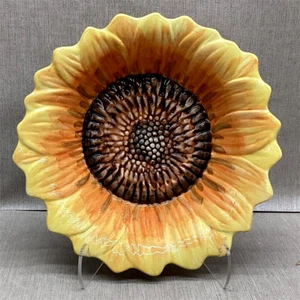 Maxcera Sunflower Summer Breeze Embossed Ceramic 9" Bowl - Picture 1 of 6