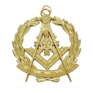 Masonic Chain Collar Grand Past Master Jewel Gold Plated Freemason Mason - PM122 - Picture 1 of 1