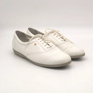 1990s ESPRIT LEATHER SHOES white size 10  90's skimmer minimalist sneakers - Picture 1 of 8