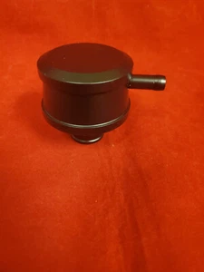 Black Smooth Aluminum Push-In Breather Cap with PCV valve - Picture 1 of 2