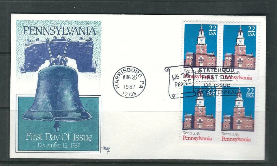 US SC # 2337 Pennsylvania Statehood FDC. Marg Cachet.. - Image 1 of 1