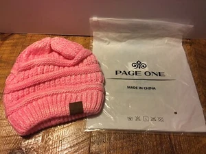 PAGE ONE Womens Pink Beanie New - Picture 1 of 5