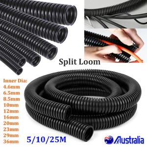 Up 25M 6.5/10/16mm Split Loom Corrugated Tube Slit Conduit Wire Cable Protector. - Picture 1 of 13