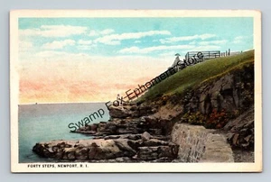 Postkarte Vierzig Stufen Meer Newport Rhode Island - Bild 1 von 2
