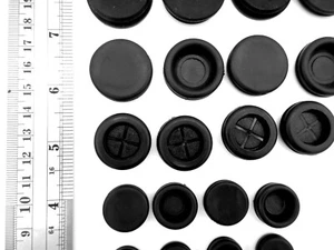 Ojal de goma maciza para gestión de cables agujero de chapa 7 tamaños de identificación para panel de 1/16" - Imagen 1 de 12
