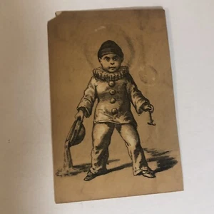 Kid In Clown Outfit Victorian Trade Card  VTC4 - Picture 1 of 3