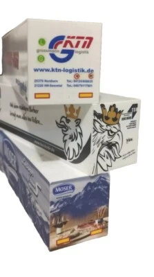 3 Box x Semirimorchi base herpa 1/87 Marchi: Gktn - Moser - Tsu  - Immagine 1 di 3