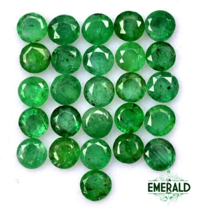 Natural Emerald Round Cut 3 mm Lot 10 Pcs 1.16 CTS Untreated Faceted Loose Gems - Picture 1 of 4