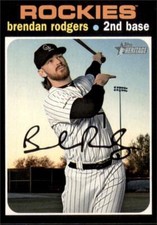 2020 Topps Heritage Base #44 Brendan Rodgers - Colorado Rockies