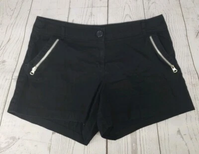 Pantalones Cortos Courtenay Talla 14 Mujer Negros Bolsillos con Cremallera Frontal Plano Elastizados  Foto 1 de 4