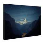 Bild Landschaft Bergspitze sternenklar moderne Malerei Leinwanddruck psgo614