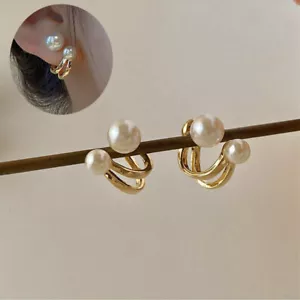 Beatutiful Earrings Womens Jewellery Gift High Quality Stud Earrings Pearl - Picture 1 of 7