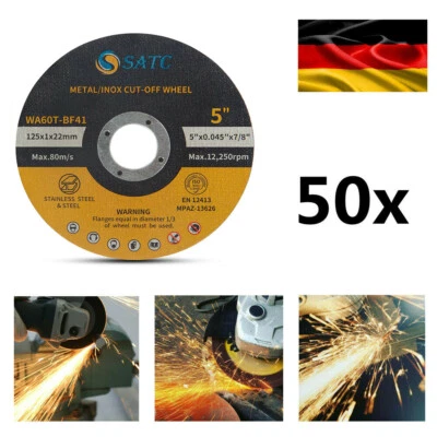 SATC Trennscheiben Ø125mm x 1mm 50 Stück INOX Edelstahl Metall Flexscheiben DE - Bild 1 von 4