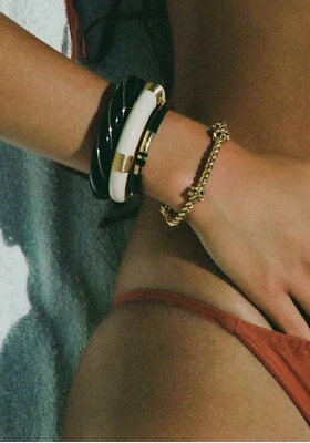 Brazalete Brazaletes Aurelie Bidermann -Nuevo- Marfil/Dorado/Negro- Latón, Resina Foto 1 de 4