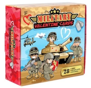 Känguru 28 Stück Militär Valentinstag Karten mit Umschlägen & Aufklebern für Kinder - Bild 1 von 10