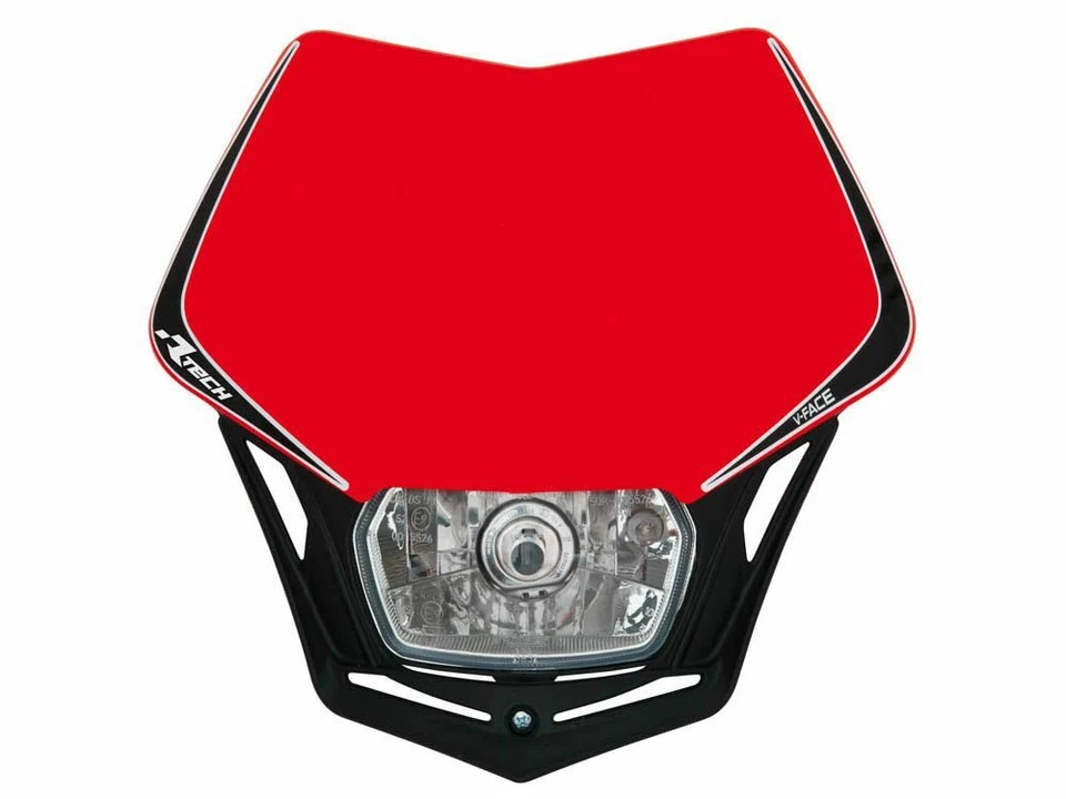 Mascherina portafaro moto cross enduro V-Face Racetech rosso nero RTech Alogena - Immagine 1 di 1