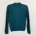 Talbots Green Mock Neck Sweater Size Petite Long Sleeves Rayon Nylon Blend