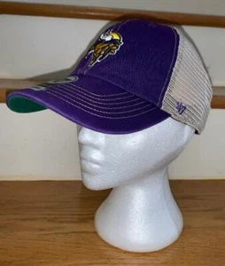 GORRA DE BÉISBOL DE MALLA ESTILO CAMIONEROS BILL CURVADO DE LOS VIKINGOS DE MINNESOTA ~ '47 LIMPIEZA ~ - Imagen 1 de 5