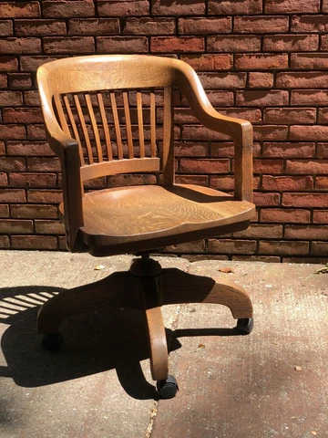 Outstanding Classic Vintage Oak Swivel Office Chair Cover