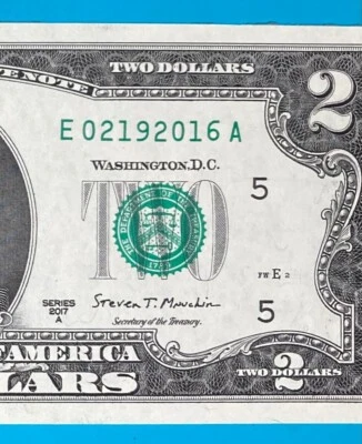 February 19, 2016 : E 02192016 A BIRTHDAY $2 Two Dollar Bill *UNC*   - Image 1 of 3