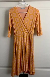 Fighting Eel Wrap Style Womens Dress Sunshine Orange XS Aloha - Picture 1 of 3