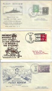 US Navy - postal covers, 1934 fleet review with President Roosevelt